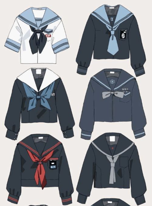 繪畫(huà)素材 jk制服,動(dòng)漫人物服飾教程參考